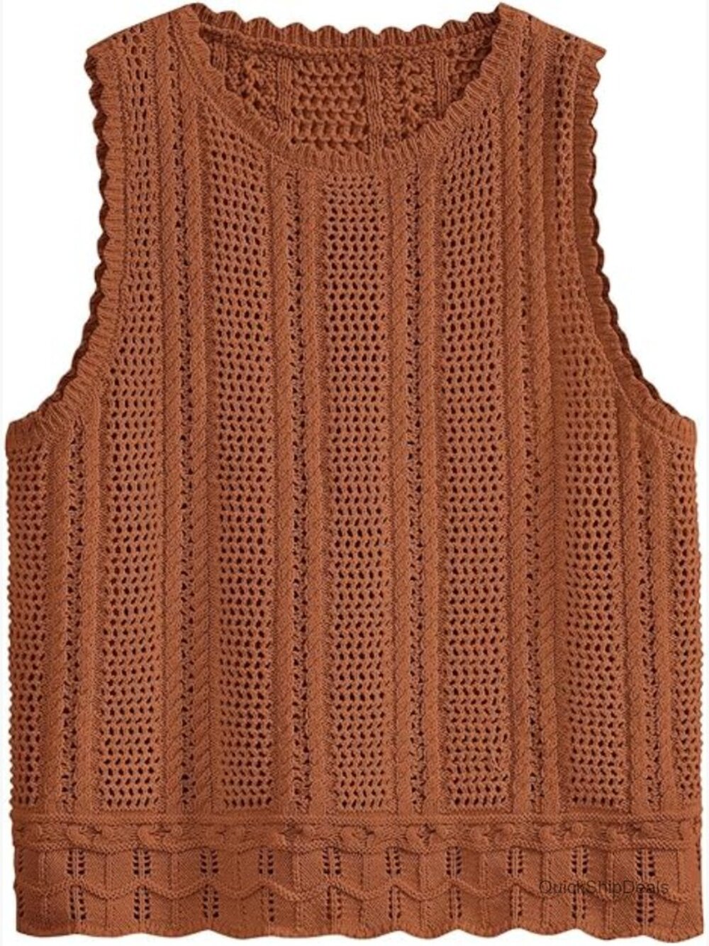 Crochet Sweater Vest Tank Top Cover Up Beach Vacation Outfits for Women